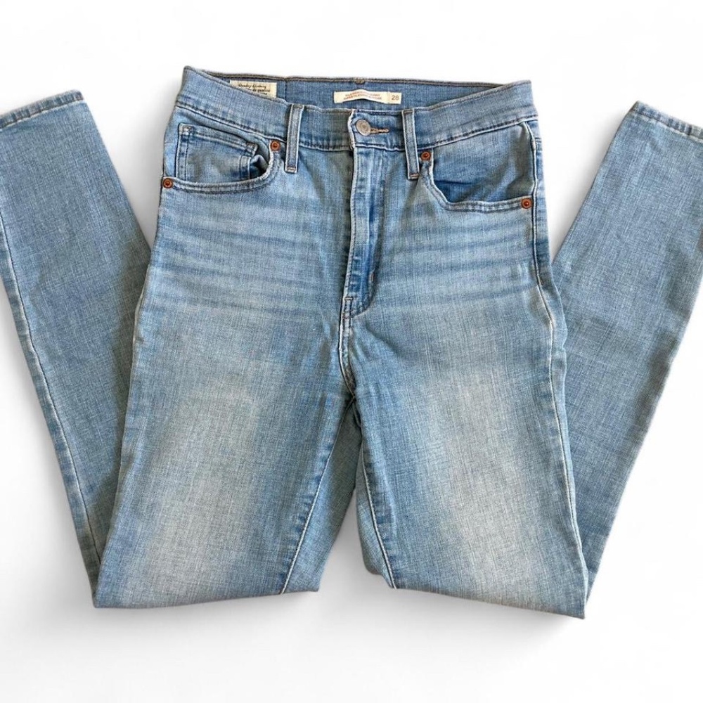 Levi's Mile High skinny jeans 28W x 30L medium blue - Picture 3 of 8
